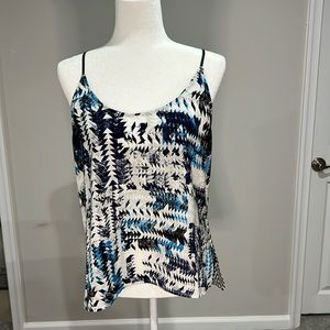 Trouvé size Large top with faux leather straps.